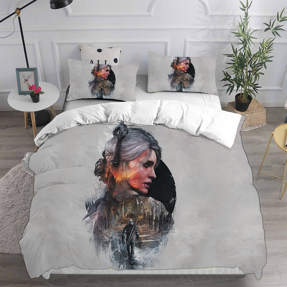 The Witcher  Cosplay Bedding Set Duvet Cover Pillowcases Halloween Home Decor