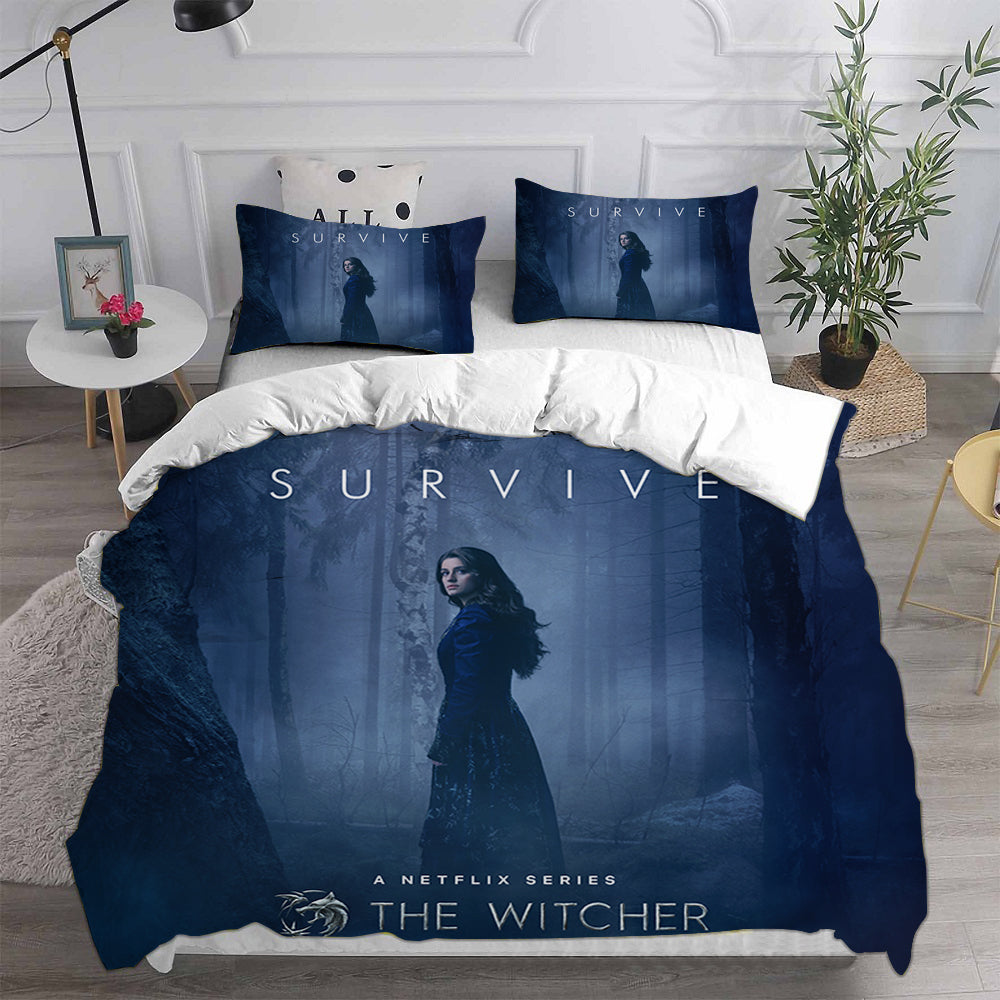 The Witcher  Cosplay Bedding Set Duvet Cover Pillowcases Halloween Home Decor