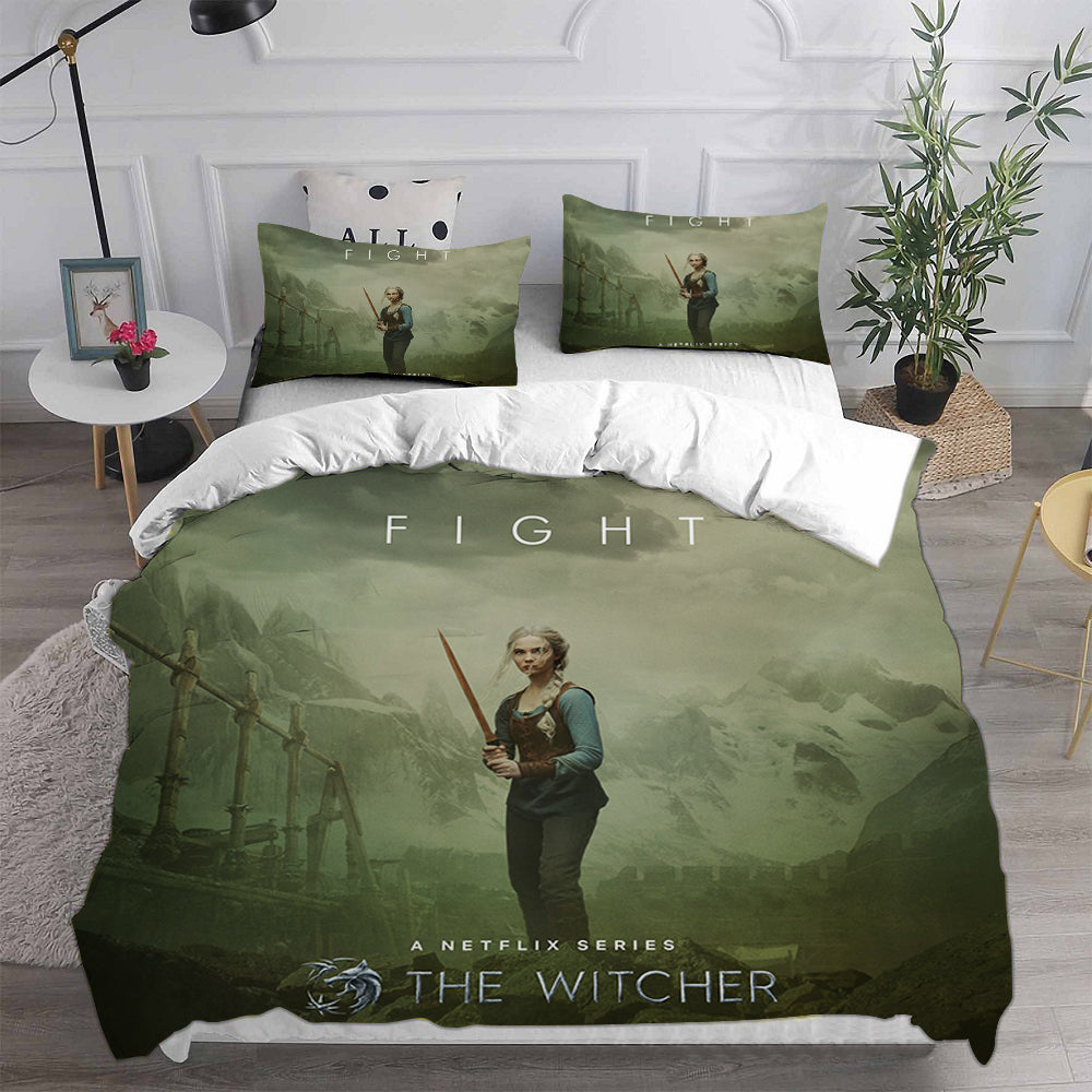 The Witcher  Cosplay Bedding Set Duvet Cover Pillowcases Halloween Home Decor