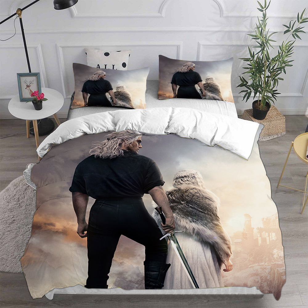 The Witcher  Cosplay Bedding Set Duvet Cover Pillowcases Halloween Home Decor