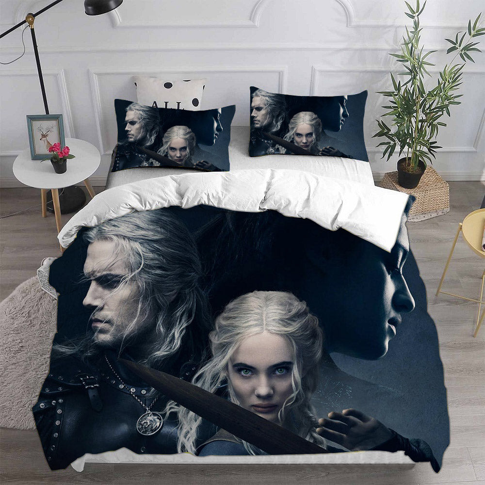 The Witcher  Cosplay Bedding Set Duvet Cover Pillowcases Halloween Home Decor