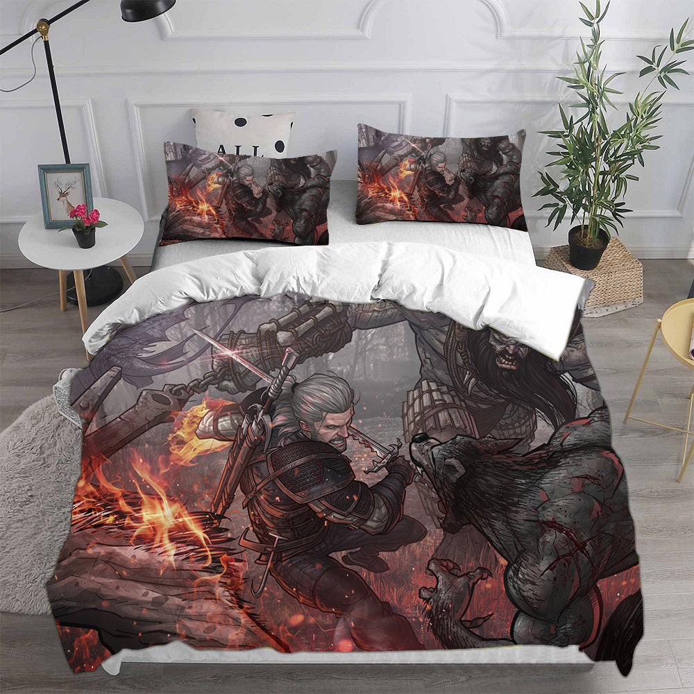 The Witcher  Cosplay Bedding Set Duvet Cover Pillowcases Halloween Home Decor