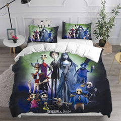 Tim Burtons Corpse BrideCosplay Bedding Set Duvet Cover Pillowcases Halloween Home Decor