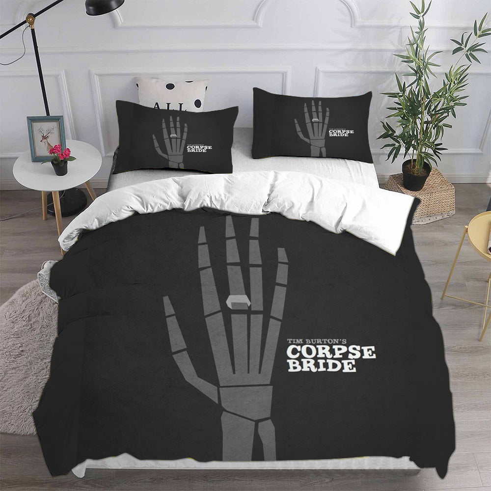 Tim Burtons Corpse BrideCosplay Bedding Set Duvet Cover Pillowcases Halloween Home Decor