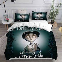 Tim Burtons Corpse BrideCosplay Bedding Set Duvet Cover Pillowcases Halloween Home Decor