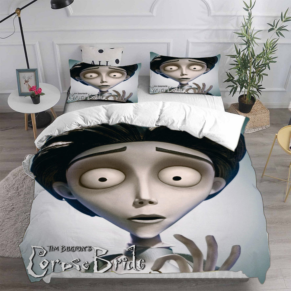 Tim Burtons Corpse BrideCosplay Bedding Set Duvet Cover Pillowcases Halloween Home Decor