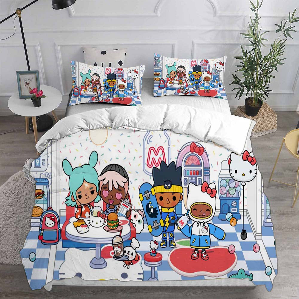 Toca Life World Cosplay Bedding Set Duvet Cover Pillowcases Halloween Home Decor