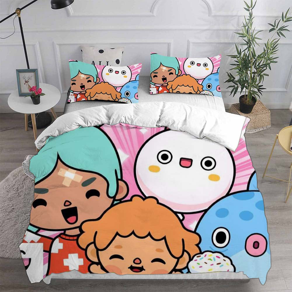 Toca Life World Cosplay Bedding Set Duvet Cover Pillowcases Halloween Home Decor