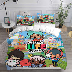 Toca Life World Cosplay Bedding Set Duvet Cover Pillowcases Halloween Home Decor