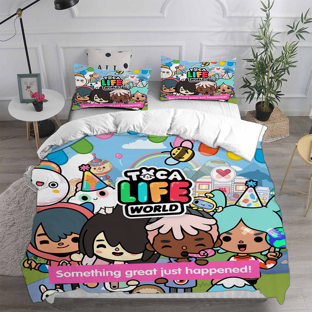 Toca Life World Cosplay Bedding Set Duvet Cover Pillowcases Halloween Home Decor