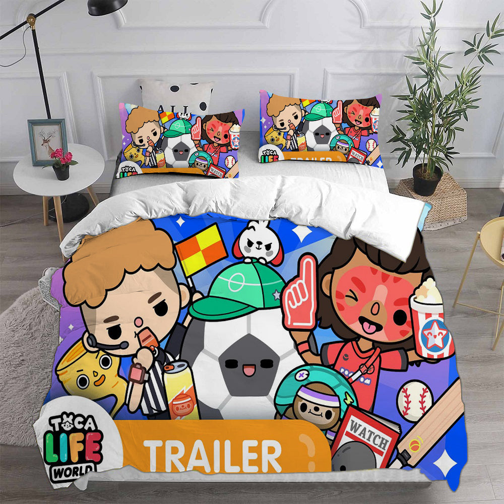 Toca Life World Cosplay Bedding Set Duvet Cover Pillowcases Halloween Home Decor