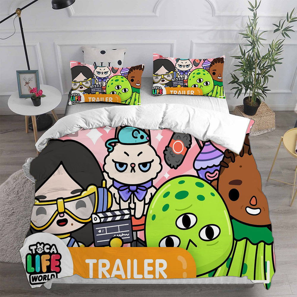 Toca Life World Cosplay Bedding Set Duvet Cover Pillowcases Halloween Home Decor