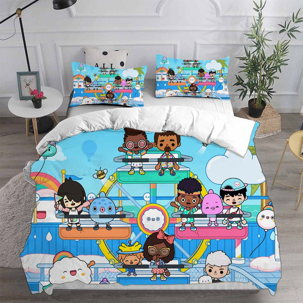 Toca Life World Cosplay Bedding Set Duvet Cover Pillowcases Halloween Home Decor