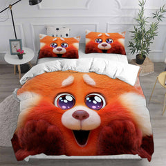 Turning Red Cosplay Bedding Set Duvet Cover Pillowcases Halloween Home Decor