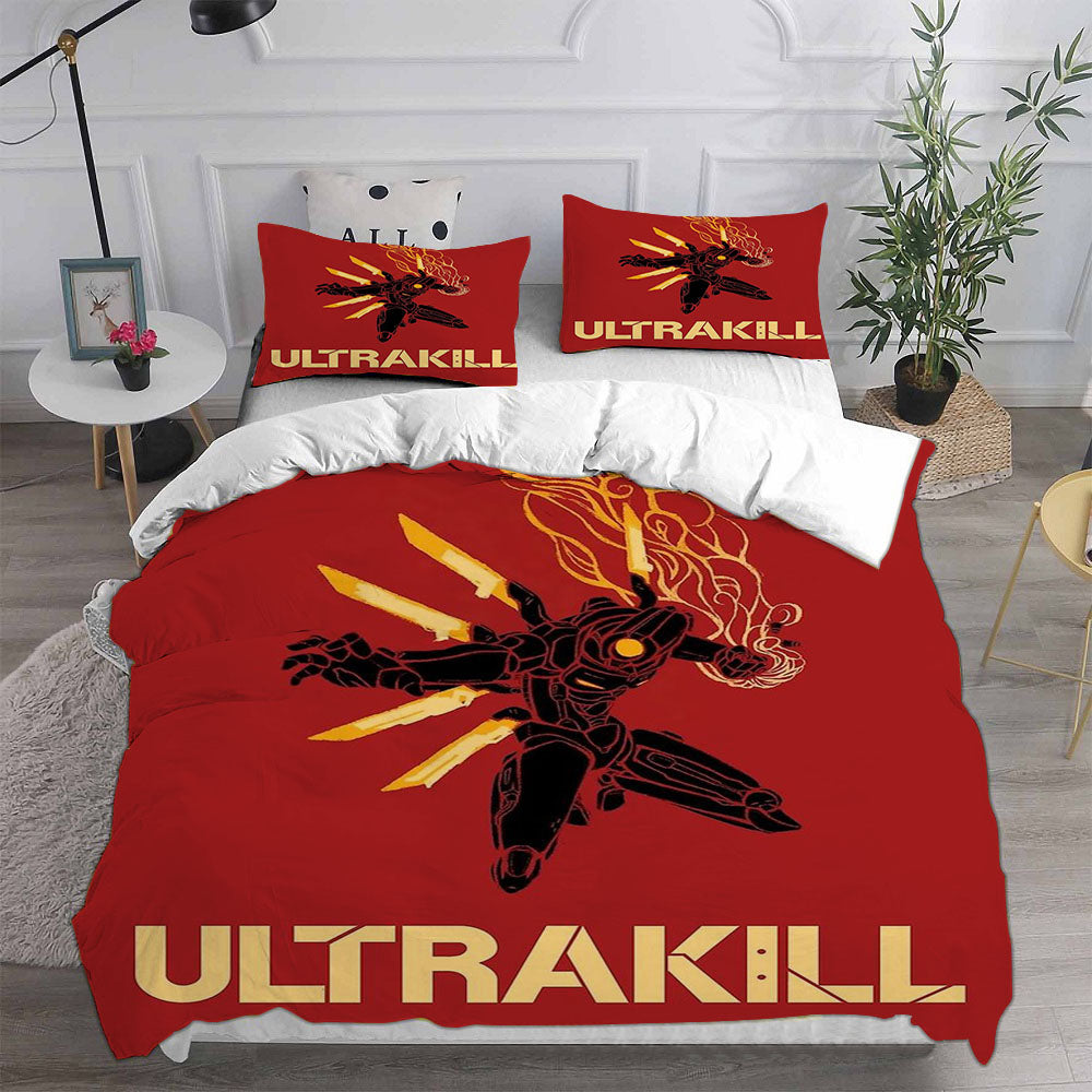 UItrakill Cosplay Bedding Set Duvet Cover Pillowcases Halloween Home Decor