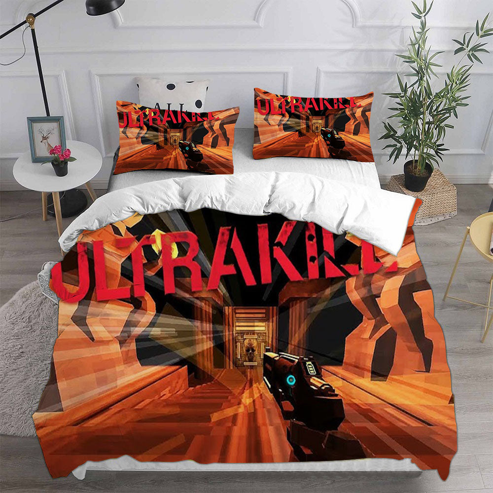 UItrakill Cosplay Bedding Set Duvet Cover Pillowcases Halloween Home Decor