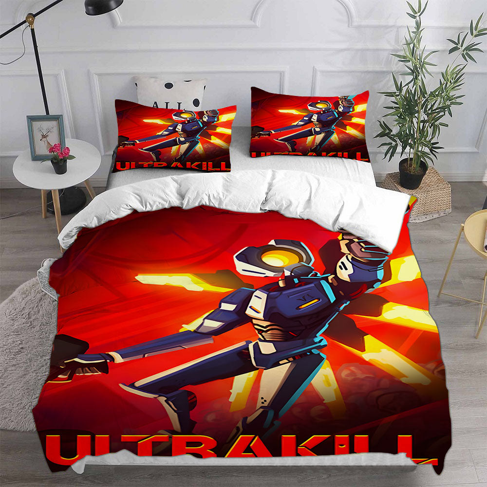 UItrakill Cosplay Bedding Set Duvet Cover Pillowcases Halloween Home Decor