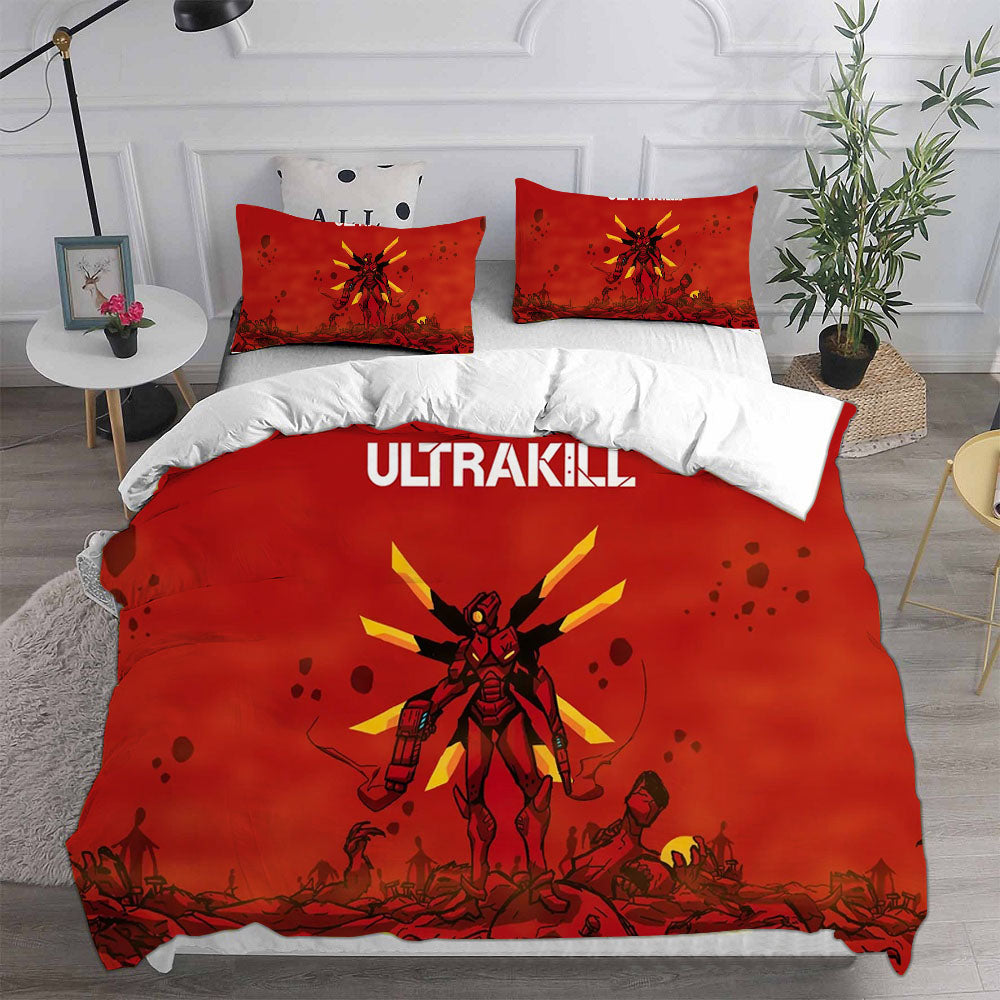 UItrakill Cosplay Bedding Set Duvet Cover Pillowcases Halloween Home Decor