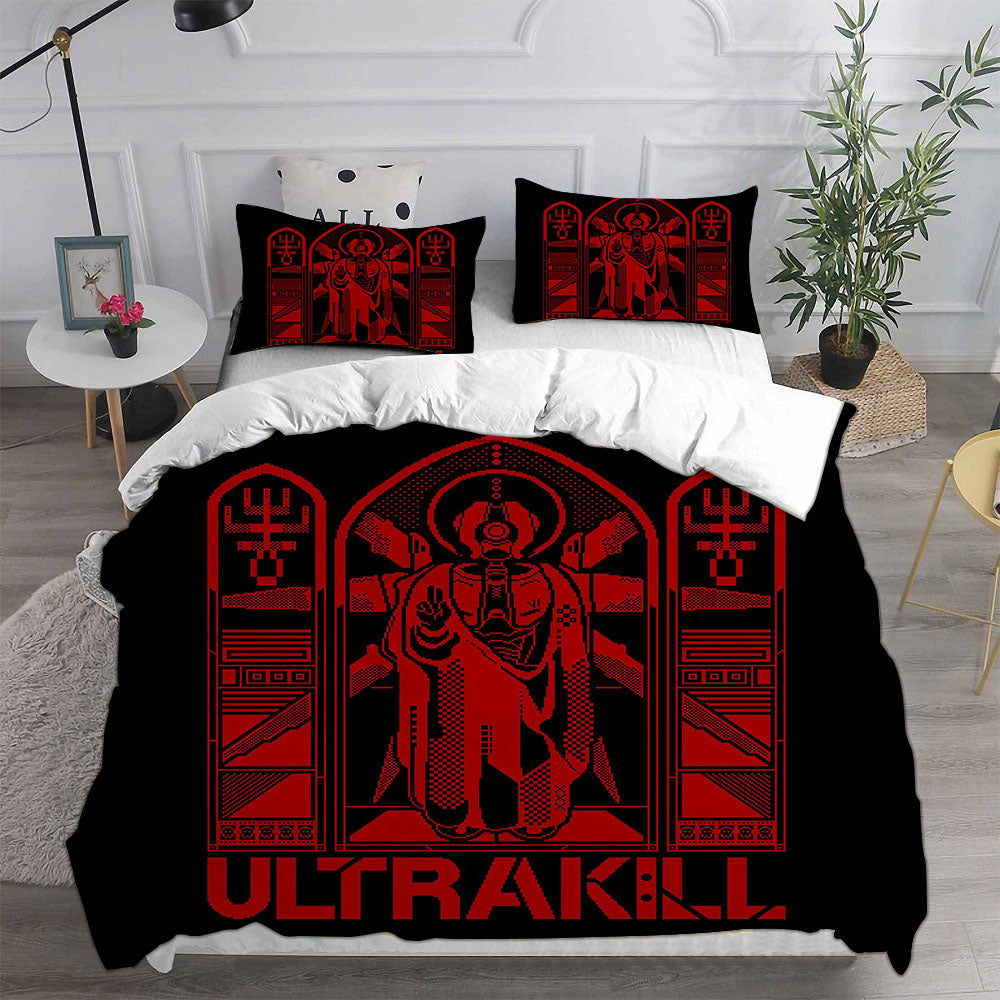 UItrakill Cosplay Bedding Set Duvet Cover Pillowcases Halloween Home Decor