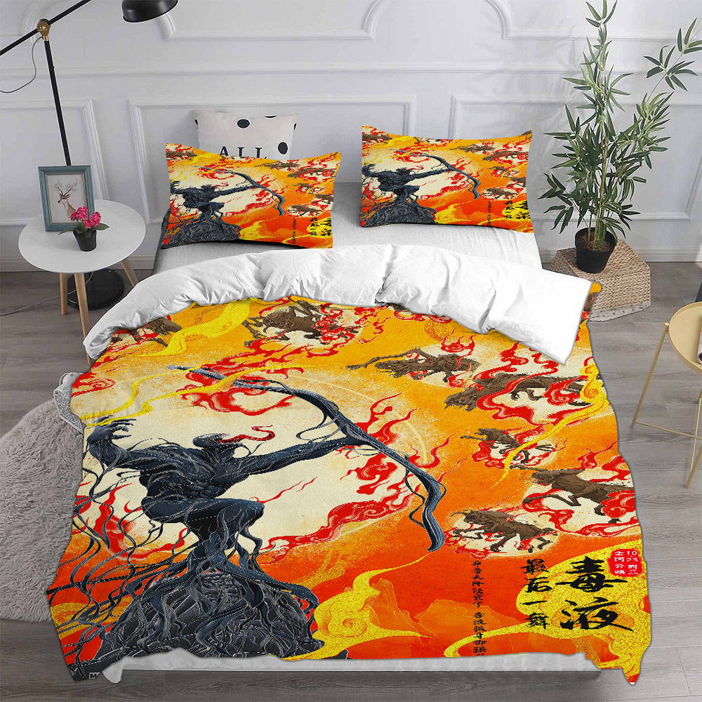 Venom The Last Dance Cosplay Bedding Set Duvet Cover Pillowcases Halloween Home Decor