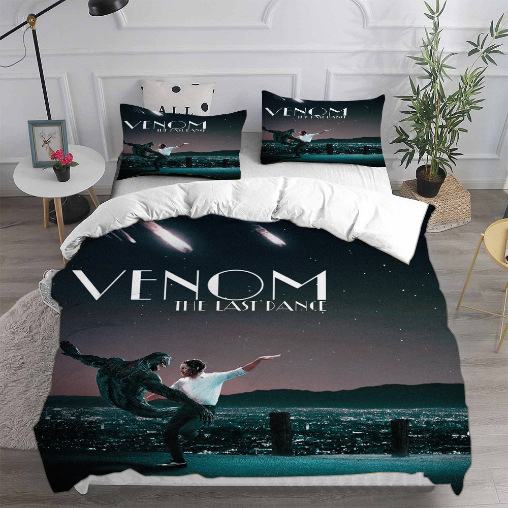 Venom The Last Dance Cosplay Bedding Set Duvet Cover Pillowcases Halloween Home Decor