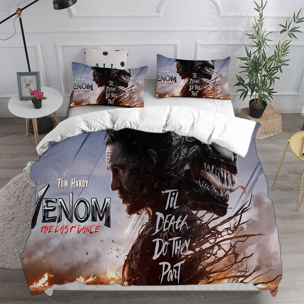 Venom The Last Dance Cosplay Bedding Set Duvet Cover Pillowcases Halloween Home Decor