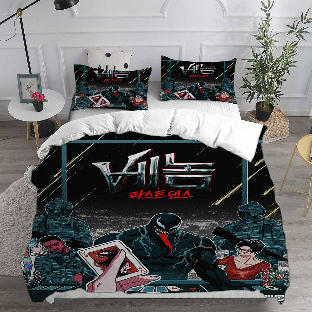 Venom The Last Dance Cosplay Bedding Set Duvet Cover Pillowcases Halloween Home Decor