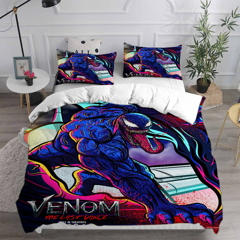 Venom The Last Dance Cosplay Bedding Set Duvet Cover Pillowcases Halloween Home Decor