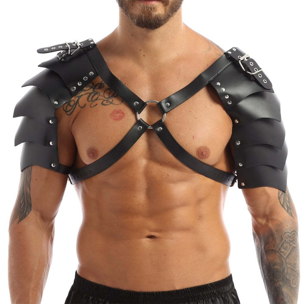 Viking Warrior Shoulder Armor Medieval Gladiator Harness Renaissance Buckle Shields Cosplay Halloween Party