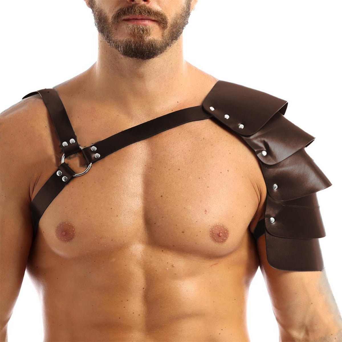 Viking Warrior Shoulder Armor Medieval Gladiator Harness Renaissance Buckle Shields Cosplay Halloween Party