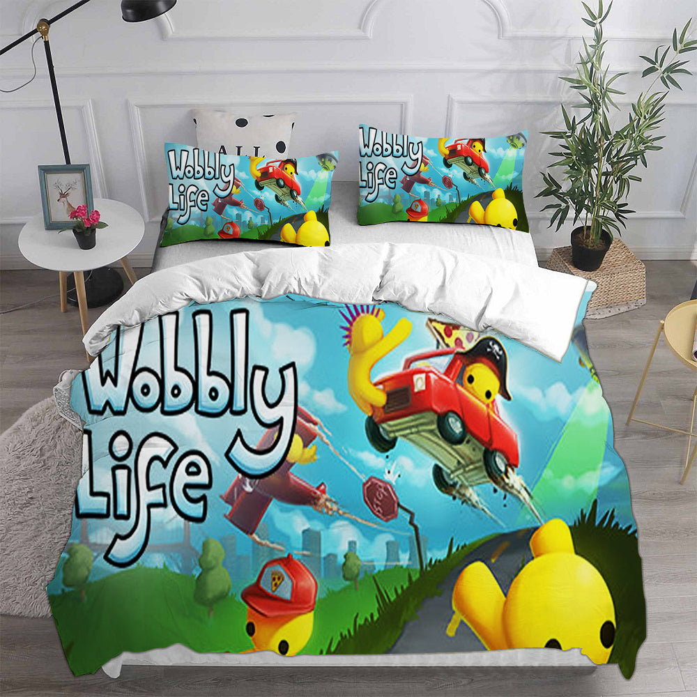 Wobbly Life Cosplay Bedding Set Duvet Cover Pillowcases Halloween Home Decor