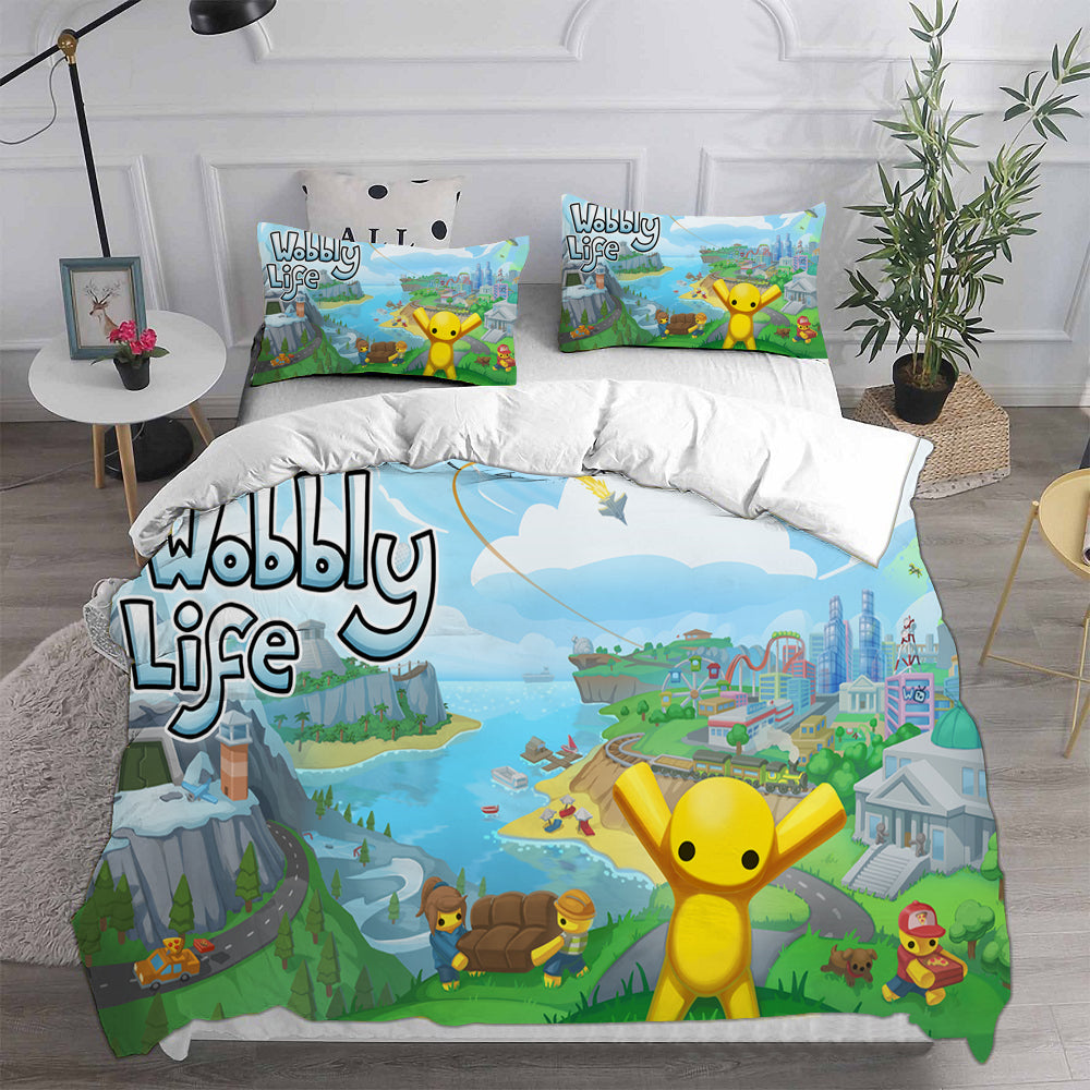 Wobbly Life Cosplay Bedding Set Duvet Cover Pillowcases Halloween Home Decor