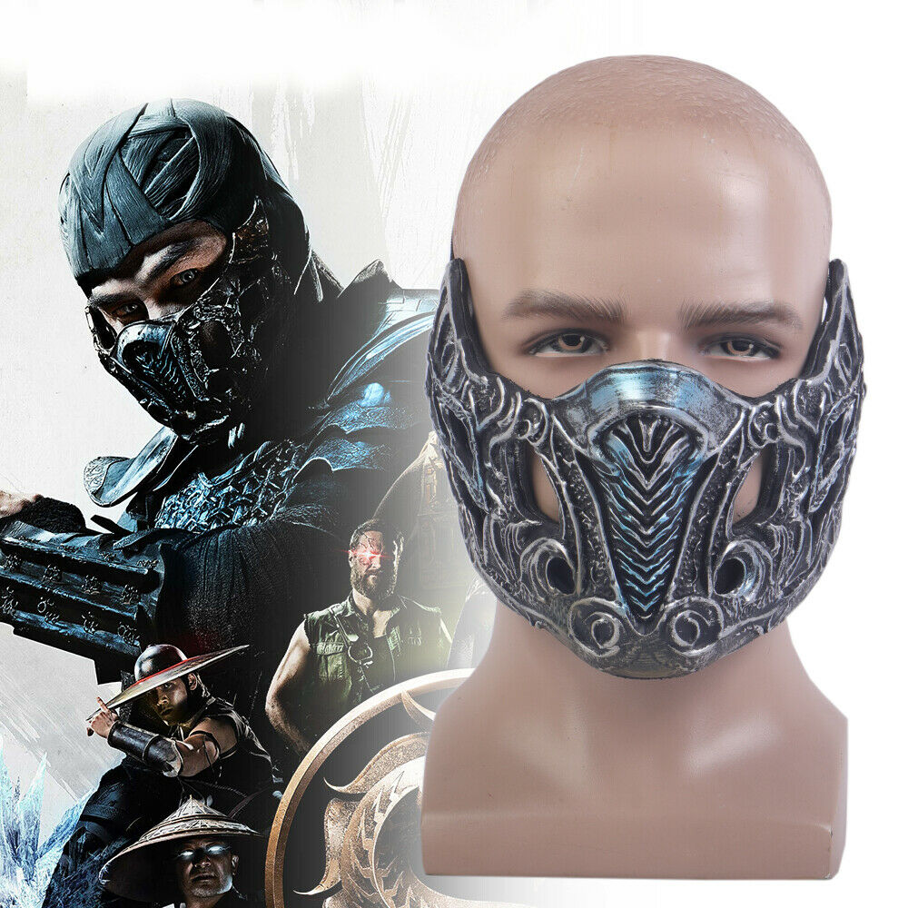 Mortal Kombat Cosplay Sub-Zero Mask Dress Up Props Adult Face Mask PVC