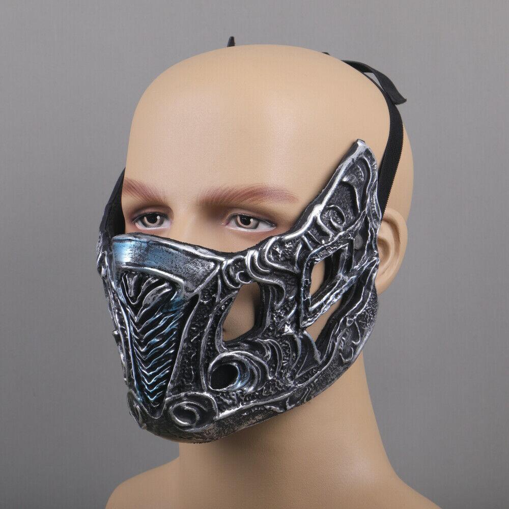 Mortal Kombat Cosplay Sub-Zero Mask Dress Up Props Adult Face Mask PVC