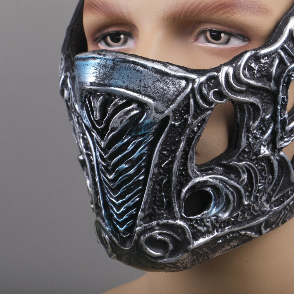 Mortal Kombat Cosplay Sub-Zero Mask Dress Up Props Adult Face Mask PVC