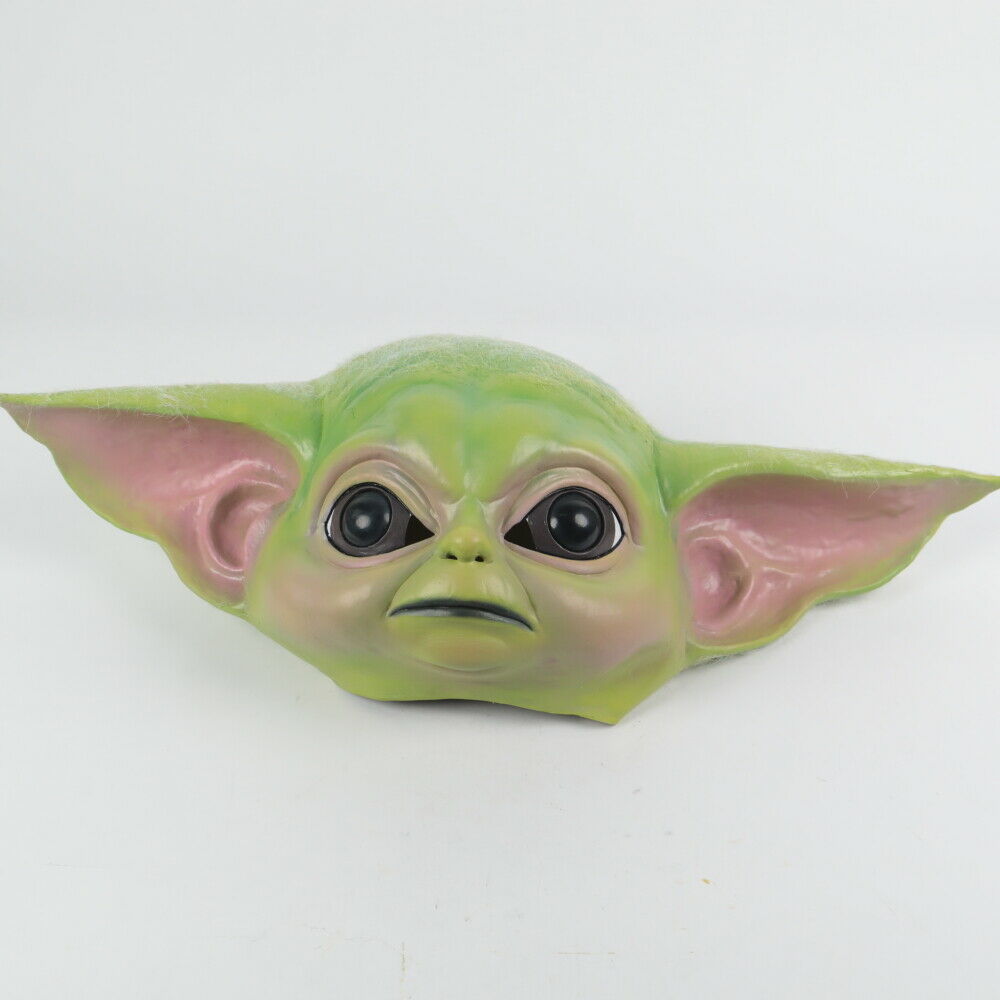 Star Wars Cosplay The Mandalorian Baby Yoda Mask Fancy Dress Helmet Props Latex