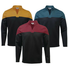 Star Trek Admiral JL Picard Red Uniform Startfleet Blue Gold Top Shirts Costumes