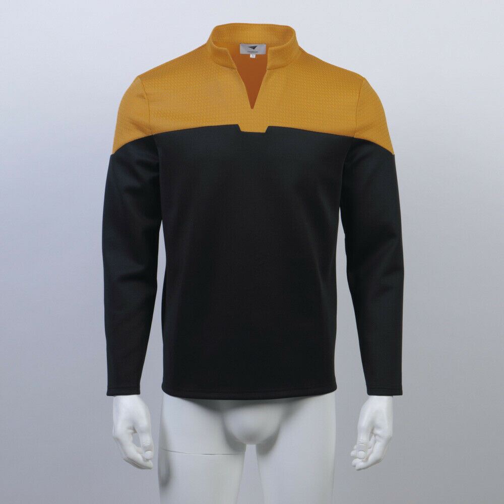 Star Trek Admiral JL Picard Red Uniform Startfleet Blue Gold Top Shirts Costumes