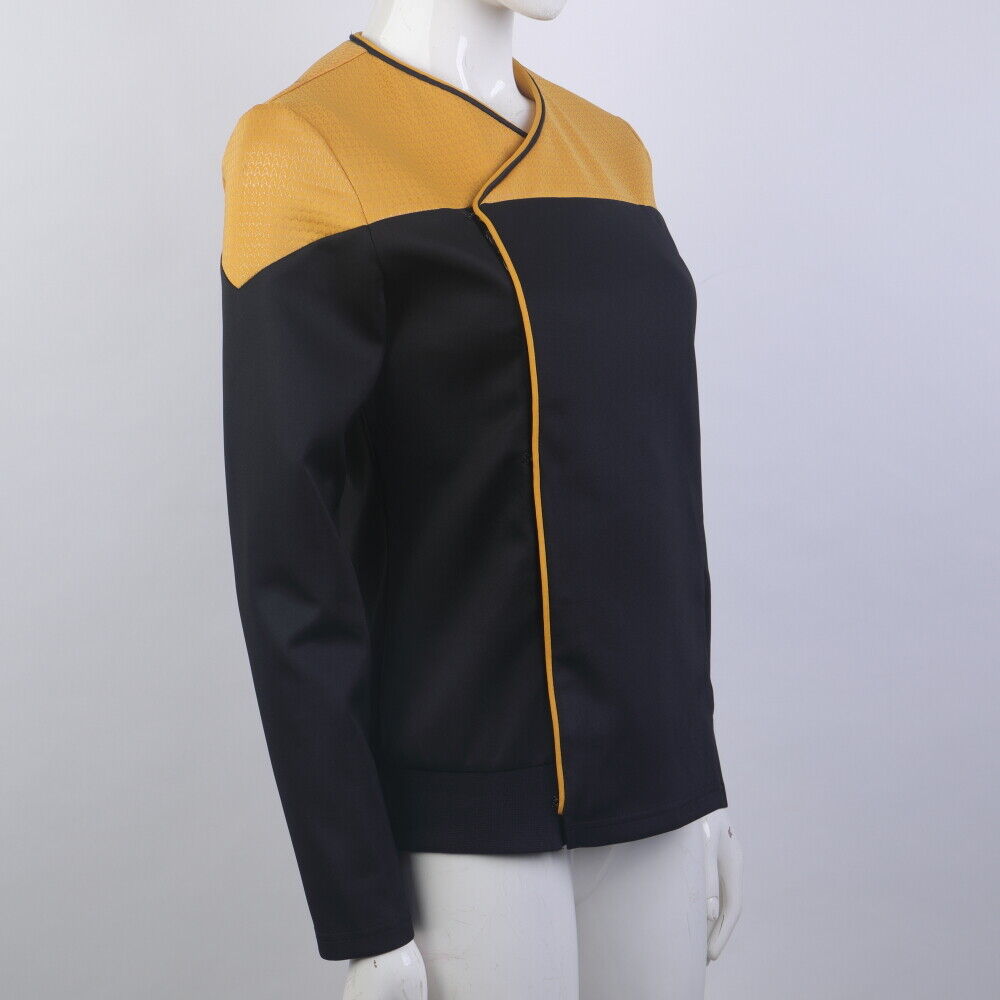 ST Picard 3 Command Red Uniforms Cosplay Starfleet Female Gold Blue Top Shirts