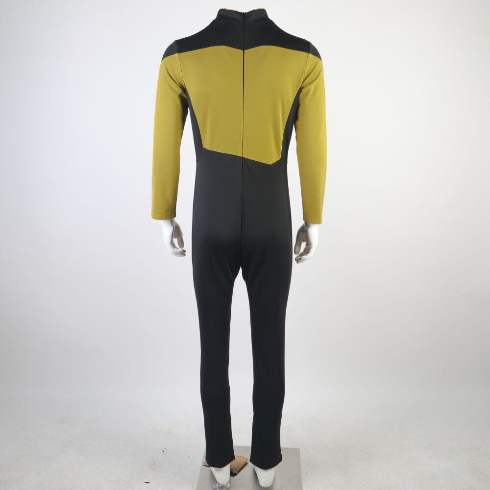 The Next Generation Picard Red Uniforms Jumpsuit Gold Blue Starfleet Costumes