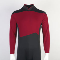The Next Generation Picard Red Uniforms Jumpsuit Gold Blue Starfleet Costumes