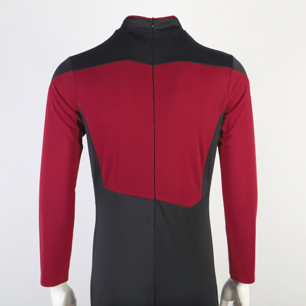 The Next Generation Picard Red Uniforms Jumpsuit Gold Blue Starfleet Costumes