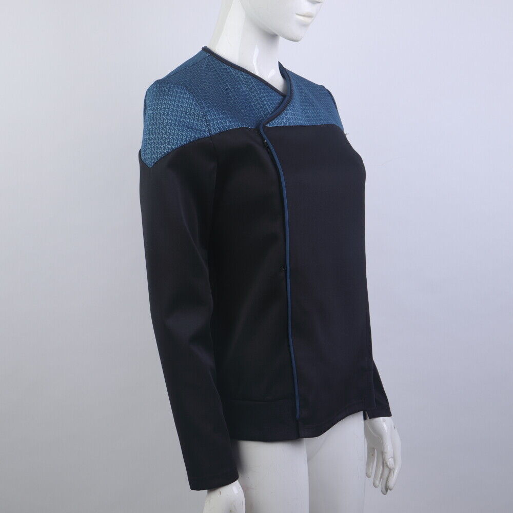 ST Picard 3 Command Red Uniforms Cosplay Starfleet Female Gold Blue Top Shirts