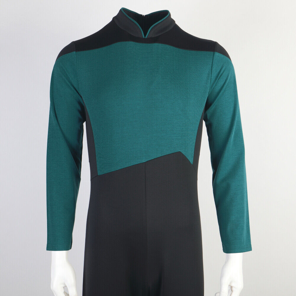 The Next Generation Picard Red Uniforms Jumpsuit Gold Blue Starfleet Costumes