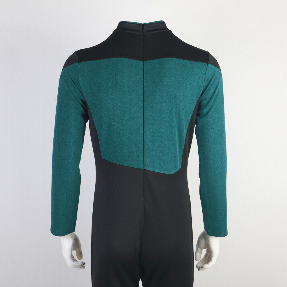 The Next Generation Picard Red Uniforms Jumpsuit Gold Blue Starfleet Costumes