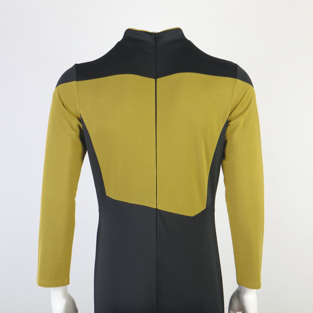The Next Generation Picard Red Uniforms Jumpsuit Gold Blue Starfleet Costumes