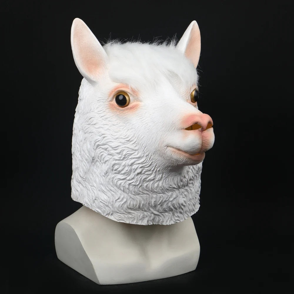 Animal Alpaca  Full Head Mask Halloween Cosplay Prop