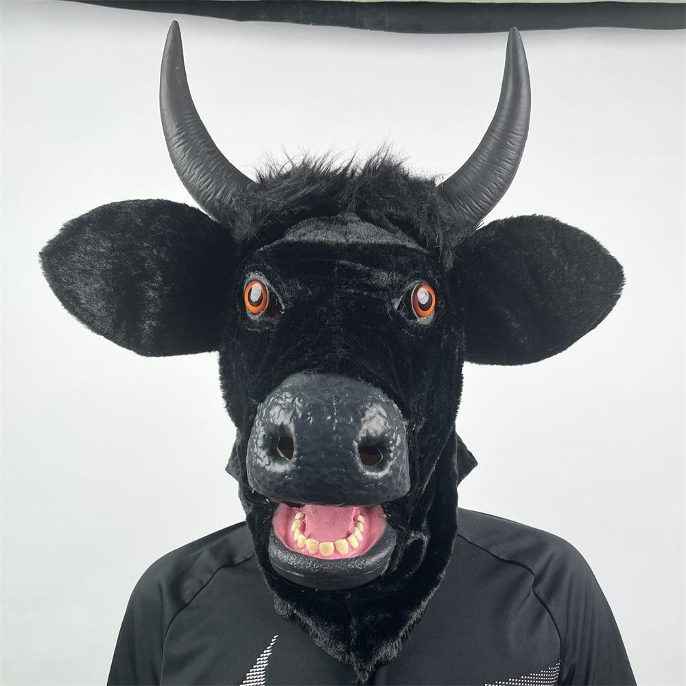 Animal Bull Open Moving Mouth Mask Halloween Cosplay Props